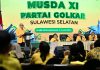 Pekan Depan Kepengurusan Golkar Sulsel Rampung, Ada Ketua Harian FOTO: Ketua DPD I Golkar Sulsel terpilih, Ilham Arief Sirajuddin saat menyampaikan kata sambutan digelaran Musda ke XI di Hotel Claro Makassar, Sabtu (18/7/2026). (Istimewa)