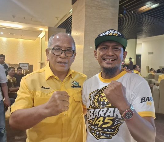 BARAK 145: Musda Telah Usai, Saatnya Bersatu dan Bekerja untuk Sulawesi Selatan FOTO: Ilham Arif Sirajuddin (IAS), Ketua DPD I Golkar Sulsel terpilih hasil Musda ke XI bersama Panglima BARAK 145, Illank Radjab, S.H.,