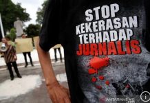 Kekerasan Terhadap Jurnalis Antara Masih Mengendap di Ruang Penyidik Ditreskrimum Polda Sulsel FOTO: Ilustrasi Menolak Kekerasan Terhadap Jurnalis. (Antara/HO)
