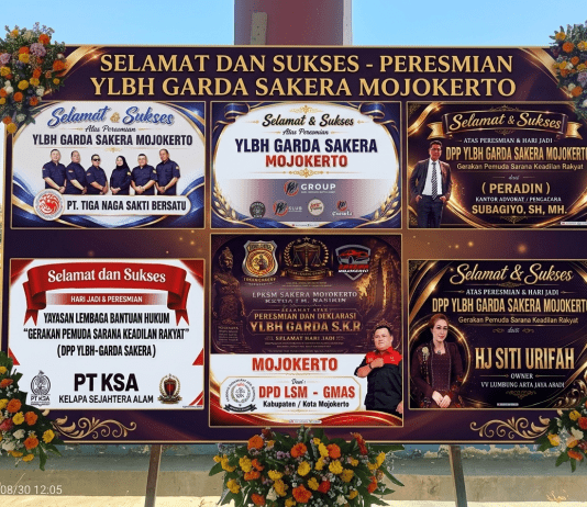 Hari Jadi & Peresmian YLBH Garda Sakera Dihiasi Karangan Bunga Ucapan Selamat dari Lintas Sektoral 1788166040104