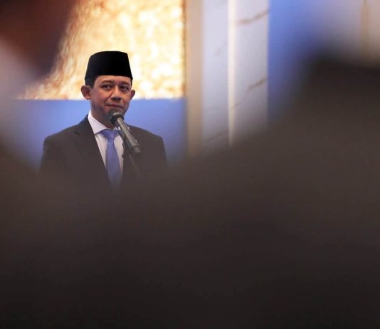 Kepala BNPB Pusat Lantik Abdul Muhari Jadi Deputi Bidang Pencegahan FOTO: Dr. Abdul Muhari, S.Si., M.T. sebagai Deputi Bidang Pencegahan BNPB di Gedung Graha BNPB, Jakarta Timur, Senin (10/8). (Dok BNPB)