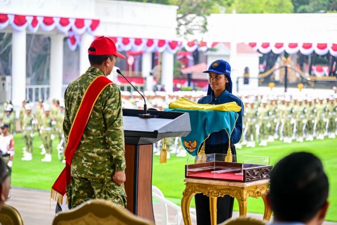 FOTO: Sejak pukul 08.00 WIB, pelaksanaan gladi kotor rangkaian Upacara Peringatan HUT ke-81 Kemerdekaan RI dilakukan di Istana Kepresidenan, Jakarta, Rabu (12/08/2026). Pada momen gladi tersebut, demo udara yang melibatkan sekitar 81 pesawat dan helikopter milik TNI turut ditampilkan. (Sumber: Biro Humas Setneg & BPMI Setpres)