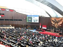 Pidato Presiden di Sidang Tahunan MPR RI Sampaikan Capaian Pemerintah Selama 21 Bulan Bekerja FOTO: Presiden Prabowo Subianto menyampaikan pidato kenegaraan pada Sidang Tahunan MPR RI dan Sidang Bersama DPR RI dan DPD RI, di Gedung Nusantara MPR/DPR/DPD RI, pada Jumat, 14 Agustus 2026. (Seskab)