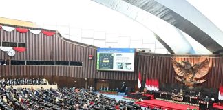 Pidato Presiden di Sidang Tahunan MPR RI Sampaikan Capaian Pemerintah Selama 21 Bulan Bekerja FOTO: Presiden Prabowo Subianto menyampaikan pidato kenegaraan pada Sidang Tahunan MPR RI dan Sidang Bersama DPR RI dan DPD RI, di Gedung Nusantara MPR/DPR/DPD RI, pada Jumat, 14 Agustus 2026. (Seskab)