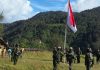 Eks Markas OPM Sabinus Walker di Intan Jaya Jadi Lokasi Upacara HUT ke-81 RI FOTO: Satgas TNI Habema menggelar upacara peringatan HUT ke-81 RI di bekas markas Organisasi Papua Merdeka di Kabupaten Intan Jaya, Papua Tengah. Lokasi itu pernah ditempati OPM Kodap VIII/Kemabu pimpinan Sabinus Walker. Senin (17/2026). (Dok. Satgas TNI Habema)