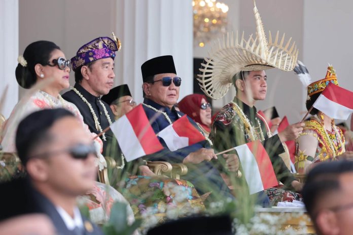 FOTO: Presiden Prabowo Subianto dan Wakil Presiden Gibran Rakabuming Raka di HUT RI Ke 81 di Istana Presiden Jakarta, 17 Agustus 2026. (Dok Seskab)