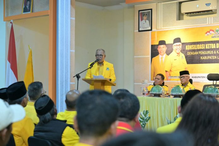 FOTO: Ketua DPD I Partai Golkar Sulsel, Ilham Arief Sirajuddin (IAS) datang langsung melakukan konsolidasi sebagai wujud penguatan merebut kejayaan partai Golkar di Kabupaten Luwu Timur (Lutim).