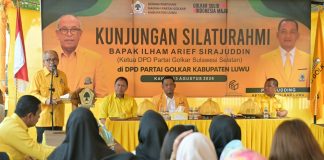 Di Kabupaten Luwu, IAS Inginkan Konsolidasi Kader Sampai di Akar Rumput FOTO: Ketua DPD I Partai Golkar Sulsel, Ilham Arief Sirajuddin (IAS) bersama rombongan fungsionaris Golkar saat menggelar konsolidasi dengan pengurus dan kader partai golkar di Kabupaten Luwu, Kamis (13/8/2026). (Ist)