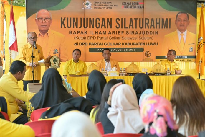 FOTO: Ketua DPD I Partai Golkar Sulsel, Ilham Arief Sirajuddin (IAS) bersama rombongan fungsionaris Golkar saat menggelar konsolidasi dengan pengurus dan kader partai golkar di Kabupaten Luwu, Kamis (13/8/2026). (Ist) FOTO: Ketua DPD I Partai Golkar Sulsel, Ilham Arief Sirajuddin (IAS) bersama rombongan fungsionaris Golkar saat menggelar konsolidasi dengan pengurus dan kader partai golkar di Kabupaten Luwu, Kamis (13/8/2026). (Ist)