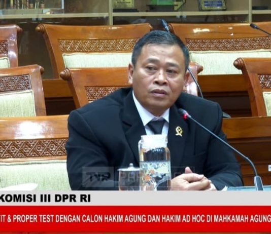 Komisi III DPR Cek Independensi Calon Hakim Tipikor dari TNI FOTO: Plt Kepala Pengadilan Militer I-04 Palembang Letkol Chk Sudiyo saat menjalani fit and proper test sebagai calon Hakim Ad Hoc Tindak Pidana Korupsi (Tipikor) pada Mahkamah Agung (MA) di Komisi III DPR, Rabu (12/8/2026). (Tangkapan layar)