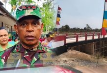 Presiden Resmikan Jembatan Garuda Penghubung antara Kampung Candra Jaya dan Kampung Jaya Makmur, Distrik Kurik Kabupaten Merauke FOTO: Jembatan Garuda merupakan jembatan penghubung antara Kampung Candra Jaya dan Kampung Jaya Makmur, Distrik Kurik, Kabupaten Merauke.