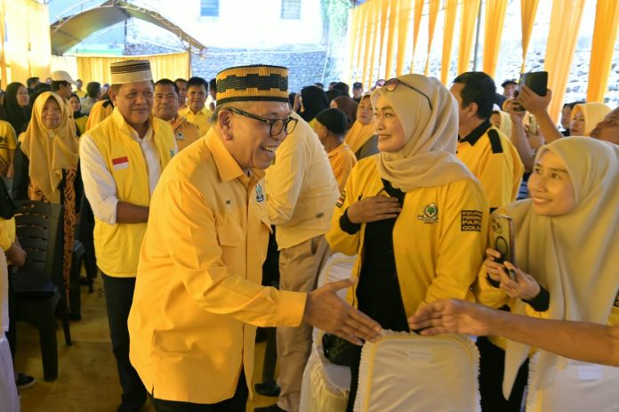 FOTO: Ketua DPD I Partai Golkar Sulsel, Ilham Arief Sirajuddin (IAS) saat melakukan konsolidasi bersama kader Golkar se Kabupaten Soppeng, yang dilaksanakan di Sekertariat DPD II Partai Golkar Kabupaten Soppeng, Jumat, 21 Agustus 2026.