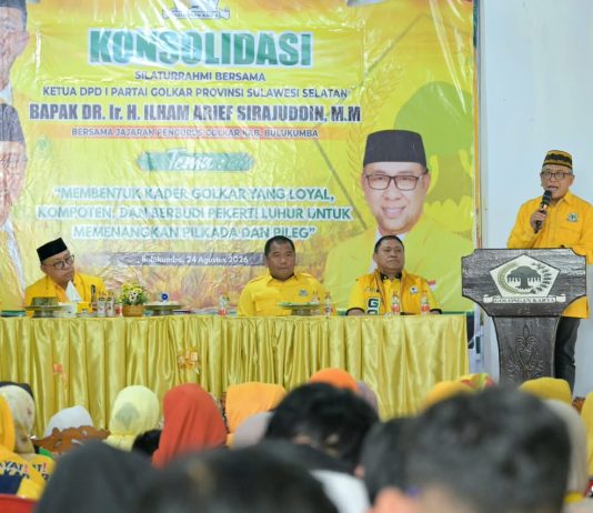 IAS Dorong Fraksi Golkar Bulukumba Ubah Pola Pendekatan FOTO: Ketua DPD I Partai Golkar Sulsel, Ilham Arief Sirajuddin (IAS) melanjutkan konsolidasi di DPD II Partai Golkar Kabupaten Bulukumba, Minggu, 23 Agustus 2026.