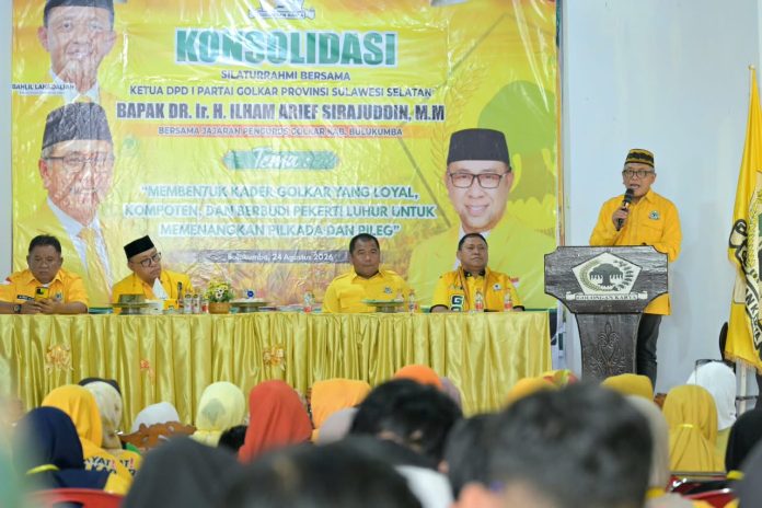 FOTO: Ketua DPD I Partai Golkar Sulsel, Ilham Arief Sirajuddin (IAS) melanjutkan konsolidasi di DPD II Partai Golkar Kabupaten Bulukumba, Minggu, 23 Agustus 2026.