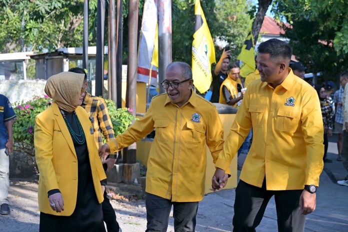 FOTO: DPD II Partai Golkar Kabupaten Bantaeng menyambut baik kunjungan DPD I Partai Golkar Sulsel, Ilham Arief Sirajuddin (IAS) di Sekertariat DPD II Partai Golkar Kabupaten Bantaeng, Minggu, 23 Agustus 2026.