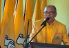 IAS Perintahkan RP dan Kadir Halid Urus Pimcam dan Korlu Golkar Makassar FOTO: Ketua DPD I Golkar Sulsel, Ilham Arief Sirajuddin saat menghadiri konsolidasi di DPD II Golkar Makassar, Selasa (25/8/2026) . (Ist)