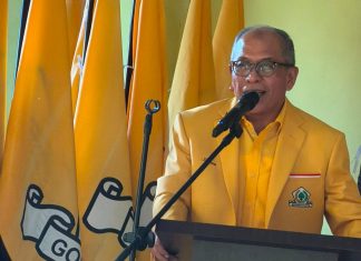 IAS Perintahkan RP dan Kadir Halid Urus Pimcam dan Korlu Golkar Makassar FOTO: Ketua DPD I Golkar Sulsel, Ilham Arief Sirajuddin saat menghadiri konsolidasi di DPD II Golkar Makassar, Selasa (25/8/2026) . (Ist)