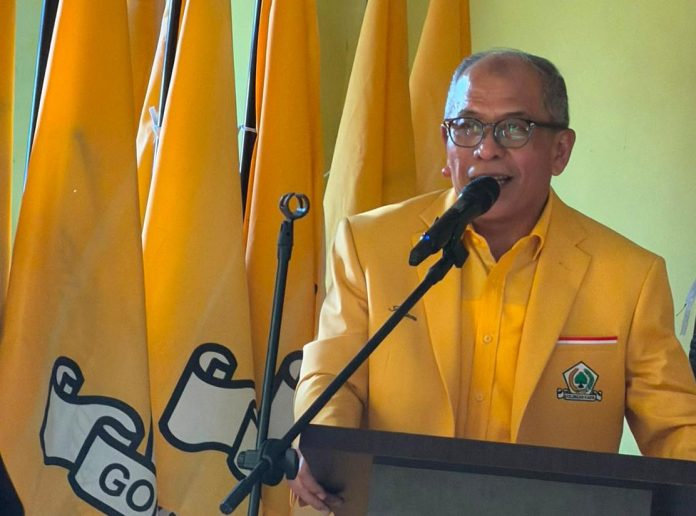 FOTO: Ketua DPD I Golkar Sulsel, Ilham Arief Sirajuddin saat menghadiri konsolidasi di DPD II Golkar Makassar, Selasa (25/8/2026) . (Ist) 