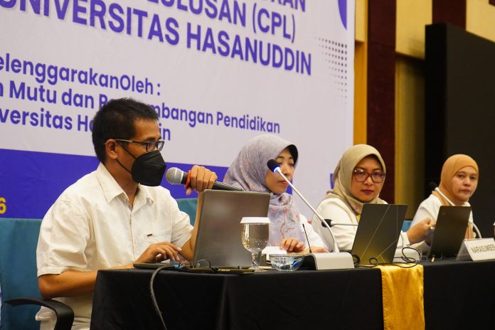 FOTO: Workshop Pengisian dan Pengukuran CPL Program Studi Tahun 2026 diikuti perwakilan dari seluruh program studi di Unhas. Kegiatan berlangsung di Ballroom Hotel Unhas, Senin (24/8),