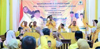 IAS Berbagi Strategi Politik ke Kader Golkar Gowa FOTO: Ketua DPD I Partai Golkar Sulsel, Ilham Arief Sirajuddin (IAS) melanjutkan konsolidasi ke DPD II Golkar Gowa, Minggu (30/8/2026)
