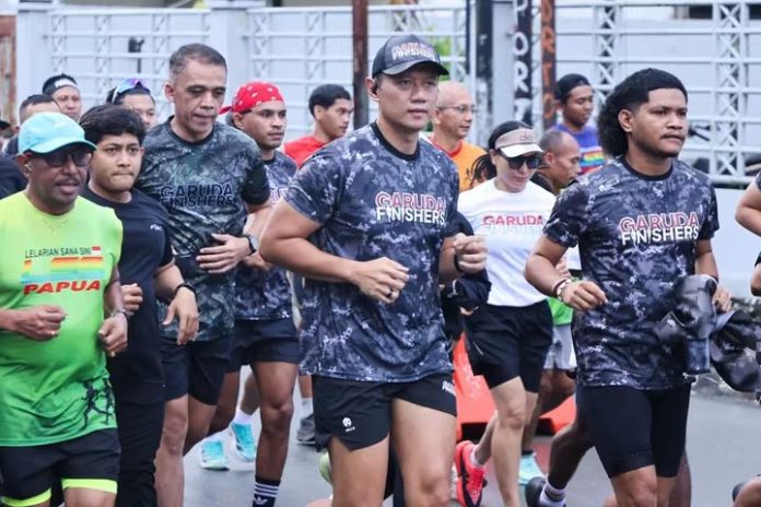 FOTO: Menteri Koordinator (Menko) Bidang Infrastruktur dan Pembangunan Kewilayahan, Agus Harimurti Yudhoyono, Saat lari pagi bersama Komunitas Garuda Finishers. (Dok AHY)