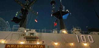 Kapal Induk ITS Giuseppe Garibaldi-551 Kini Bertuliskan KRI Sriwijaya Nomor Lambung 100 FOTO: Kapal Induk ITS Giuseppe Garibaldi-551 Kini Bertuliskan KRI Sriwijaya Nomor Lambung 100. (Sumber akun Facebook Widyanto Aburame)