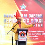 IAS Minta SOKSI Jadi Mesin Cetak Kader Militan Golkar Sulsel FOTO: Ketua DPD I Partai Golkar Sulsel, Ilham Arief Sirajuddin (IAS) menghadiri Rapat Kerja Daerah (Rakerda) DEPIDAR XIV SOKSI Sulawesi Selatan, yang dilaksanakan di Swiss-bell hotel wateront Makassar, Minggu, 6 September 2026.