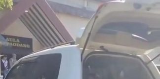 Modifikasi Kendaraan untuk Pengisian BBM, Polda Sulsel Tetapkan 17 Orang Jadi Tersangka FOTO: 1 Unit mobil roda empat jenis Pajero yang telah modifikasi untuk pengisian BBM yang diamankan di Mapolda Sulsel. (Tangkap layar)