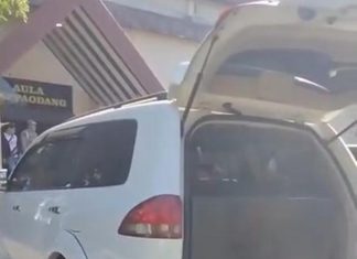 Modifikasi Kendaraan untuk Pengisian BBM, Polda Sulsel Tetapkan 17 Orang Jadi Tersangka FOTO: 1 Unit mobil roda empat jenis Pajero yang telah modifikasi untuk pengisian BBM yang diamankan di Mapolda Sulsel. (Tangkap layar)