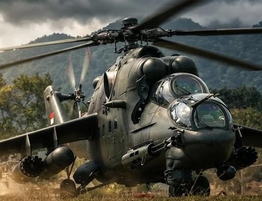Indonesia Terima Helikopter Tempur dari Rusia, Apakah Paman Sam Bisa Menjatuhkan Sanksi? FOTO: Ilustrasi helikopter serang Mi-35M buatan rusia.