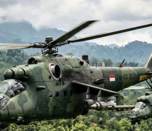 Helikopter Serang Mi-35M Buatan Rusia Jadi Kekuatan Baru TNI AD FOTO: Ilustrasi helikopter serang Mi-35M buatan Rusia. (ist)
