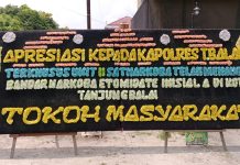 Polres Tanjungbalai Banjir Ucapan Selamat Usai Ungkap Bandar Narkoba Vape Jaringan Internasional FOTO: Karang bunga di Markas Kepolisian Resor (Polres) Tanjungbalai, jajaran Polda Sumatera Utara.