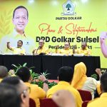 Siapkan Strategi Wujudkan Kejayaan Golkar di Sulsel, IAS Kumpul Fungsionaris Jelang Pelantikan FOTO: Dari kiri Rahman Pina Sekertaris, Ilham Arief Sirajuddin Ketua, Supriansah Ketua Harian dan Amirullah Nur Bendahara, DPD I Golkar Sulsel saat menggelar rapat pleno dan silaturahmi periode 2026-2031 yang digelar digelar di Swiss-bell hotel wateront Makassar, Senin, 21 September 2026.