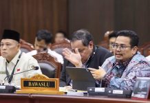 Sidang MK: Bawaslu Sebut Tidak ada Laporan Dugaan Pelanggaran Terkait Syarat Pendidikan Gibran FOTO: Badan Pengawas Pemilu (Bawaslu) RI menghadiri Sidang Perselisihan Hasil Pemilihan Umum Presiden dan Wakil Presiden di Mahkamah Konstitusi (MK) di Ruang Sidang Gedung MK, Jakarta, Rabu (23/9/2026). (Dok. Humas MK)