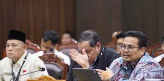 Sidang MK: Bawaslu Sebut Tidak ada Laporan Dugaan Pelanggaran Terkait Syarat Pendidikan Gibran FOTO: Badan Pengawas Pemilu (Bawaslu) RI menghadiri Sidang Perselisihan Hasil Pemilihan Umum Presiden dan Wakil Presiden di Mahkamah Konstitusi (MK) di Ruang Sidang Gedung MK, Jakarta, Rabu (23/9/2026). (Dok. Humas MK)