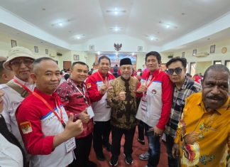 Hasbi Syamsu Ali Tegaskan Komitmen Perjuangkan Pemekaran 4 CDOB dan Provinsi Luwu Raya FOTO: Rapat Pimpinan Nasional (Rapimnas) dan Konsolidasi Nasional Forum Koordinasi Nasional Percepatan Pembentukan Daerah Otonomi Baru Seluruh Indonesia (Forkonas PP DOB) di Gedung Joang 45, Menteng, Jakarta Pusat, Selasa (29/9/2026).
