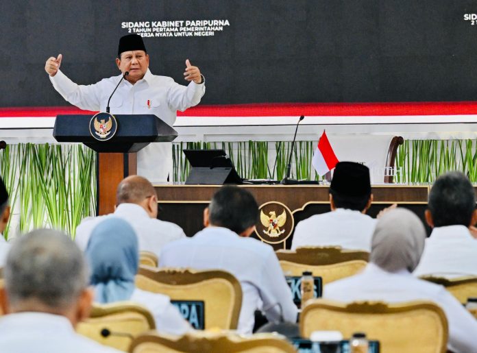 FOTO: Presiden Prabowo Subianto saat memimpin Sidang Kabinet Paripurna (SKP) di Kompleks Istana Kepresidenan Jakarta, Rabu (21/10/2026). (Sumber: BPMI Setpres)