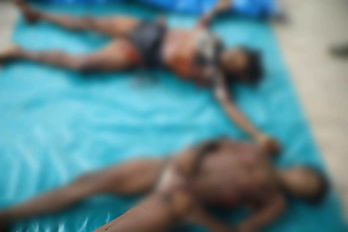 FOTO: Jasad Keli Giban dan Cat Giban, Keduanya anggota kelompok Wariambo Wandikbo (Wadanops Kodap III Ndugama/Nderakma). (ist)