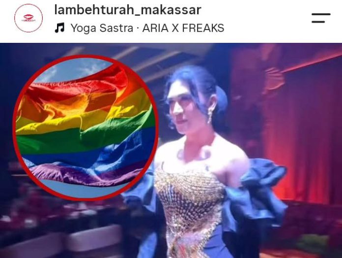 FOTO: Hasil tangkapan layar dari akun instagram lambeturah_makassar aktivitas LGBT di salah satu THM di Kota Makassar.