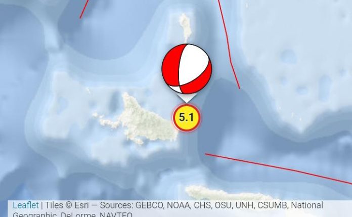 FOTO: Tangkap layar dari Badan Meteorologi Klimatologi dan Geofisika (BMKG) gempa magnitudo 5.1 mengguncang Kabupaten Kepulauan Selayar, Sulawesi Sulawesi Selatan (Sulsel) pukul 22:20 WITA.