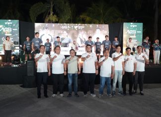 Tim AAS Siap Bertarung di Liga Padel Indonesia FOTO: Peluncuran tim dan jersey AAS Padel Team 2026 di eks Hotel Pantai Gapura Makassar, Minggu (4/10/2026) malam.