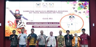 Wawali Makassar Buka GEOMETRI 2026 di UNM FOTO: Wakil Wali Kota Makassar, Aliyah Mustika Ilham saat membuka GEOMETRI 2026 di Ballroom Lantai 3 Gedung Phinisi UNM, Makassar, Jumat (9/10/2026). (ist)