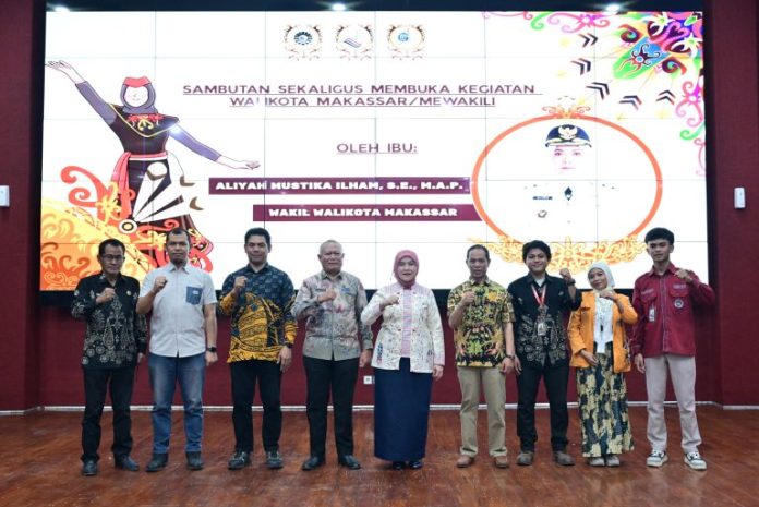 FOTO: Wakil Wali Kota Makassar, Aliyah Mustika Ilham saat membuka GEOMETRI 2026 di Ballroom Lantai 3 Gedung Phinisi UNM, Makassar, Jumat (9/10/2026). (ist)