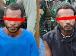 Anggota OPM Kodap IV Sorong Raya Menyerahkan Diri, Sebelumnya di Kabarkan Tewas FOTO: Anton Fatem dan Yesias Fatem, Kelompok bersenjata OPM Kodap IV/Sorong Raya. (ist)