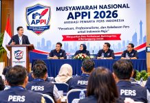 Munas APPI 2026 Perkuat Profesionalisme dan Independensi Pers FOTO: Asosiasi Pewarta Pers Indonesia (APPI) dijadwalkan menggelar Musyawarah Nasional (Munas) APPI 2026 pada Rabu, 11 November 2026, mulai pukul 13.00 WIB hingga selesai, bertempat di Hotel The Thavia, Jalan Letjen Suprapto, Jakarta Pusat.