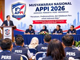 Munas APPI 2026 Perkuat Profesionalisme dan Independensi Pers FOTO: Asosiasi Pewarta Pers Indonesia (APPI) dijadwalkan menggelar Musyawarah Nasional (Munas) APPI 2026 pada Rabu, 11 November 2026, mulai pukul 13.00 WIB hingga selesai, bertempat di Hotel The Thavia, Jalan Letjen Suprapto, Jakarta Pusat.