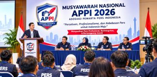 Munas APPI 2026 Perkuat Profesionalisme dan Independensi Pers FOTO: Asosiasi Pewarta Pers Indonesia (APPI) dijadwalkan menggelar Musyawarah Nasional (Munas) APPI 2026 pada Rabu, 11 November 2026, mulai pukul 13.00 WIB hingga selesai, bertempat di Hotel The Thavia, Jalan Letjen Suprapto, Jakarta Pusat.