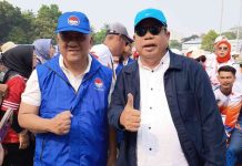 Kawal Atlet di Kejurnas Gateball XIII Cibubur, Hasbi Syamsu Ali Dorong Pembinaan Gateball Sulsel FOTO: Dari kiri, Ketua Pengprov Pergatsi Sulsel Ir Hasbi Syamsu Ali bersama Ketua Umum KONI Pusat, Letjen TNI (Purn) Marciano Norman.