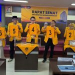 Prof. Sukardi Weda Mendapat Nomor Urut 1 pada Pencabutan Nomor Urut pada Pilrek UNM FOTO: Paling kanan Nomor urut 1 ditempati oleh Prof Dr Sukardi Weda.
