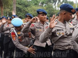 Korbrimob Siagakan Personel BKO Dukung Pengamanan Aksi Unjuk Rasa di Jakarta FOTO: Korps Brimob Polri menyiagakan personel Bawah Kendali Operasi (BKO) Polda Metro Jaya untuk mendukung pengamanan aksi unjuk rasa di wilayah Jakarta, Rabu (28/10/2026). (Humas Korps Brimob Polri)